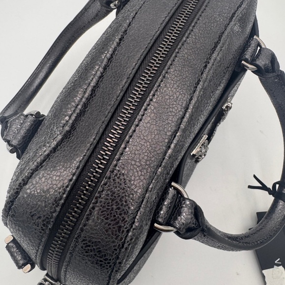 VERSACE Metallic Calfskin Virtus Small Bowling Bag Grey - Picture 9 of 10